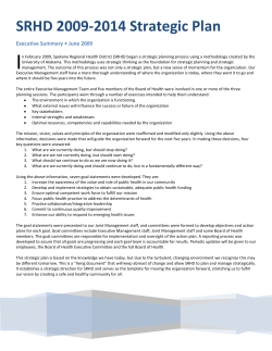 SRHD 2009-2014 Strategic Plan Executive Summary (PDF)