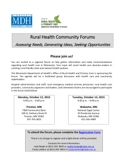 Rural Health Community Forum flyer (PDF)