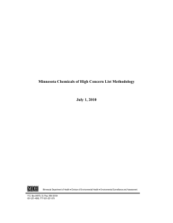 Minnesota Chemicals of High Concern List Methodology (2010) (PDF: 239KB/28 pages)