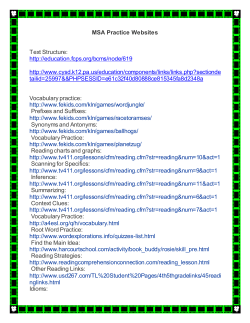 MSA Practice Websites 2014