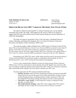 Press release: Odds for detectubg HIV varies by method, new study finds