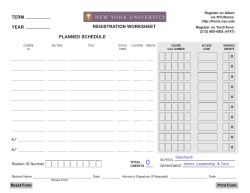 Course registration worksheet (advising form)