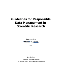 Guidelines for Responsible Data Management in Scientific Research