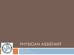 Presentation: Physician assistant: Education and practice, St. Catherine University (PDF: 237KB/20 pages)