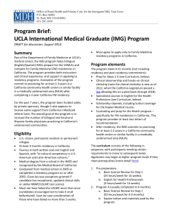 Program brief: UCLA IMG Program (PDF: 132KB/2 pages)