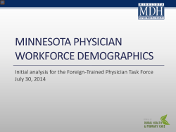Presentation: Minnesota physician workforce demographics: Initial analysis (PDF: 731KB/21 pages)