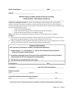 Exhibit 7-D(3): Condition Specific Protocol for Providing Similac Sensitive, Total Comfort and Spit-Up (PDF)