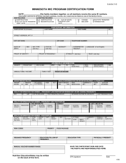 Exhibit 5II: Minnesota WIC Program Certification Form (PDF)