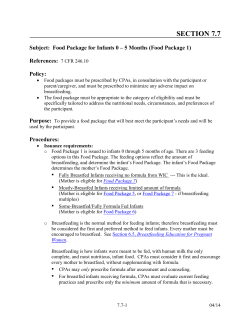 Section 7.7: Food Package 1: Infants 0-5 Months (PDF)