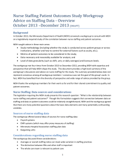 Handout - Summary of Workgroup Advice on Staffing Measures (PDF: 515KB/2 pages)