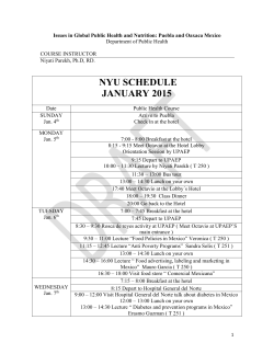 2015 Course Itinerary