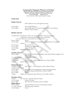 2015 Sample Itinerary