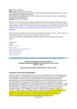 Revised Promotion and Tenure Guidelines - 7/6/2011