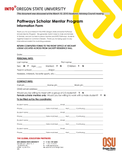 Pathways Scholar Information Form