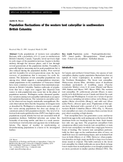 Population fluctuations of the western tent caterpillar in southwestern British Columbia
