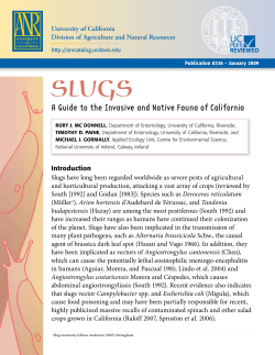 Slugs: A Guide to Invasive and Native Fauna in California