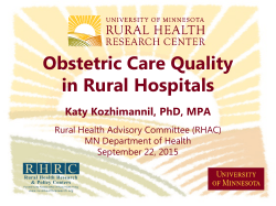 Obstetric Care Quality in Rural Hospitals (PDF: 542KB/35 pages)