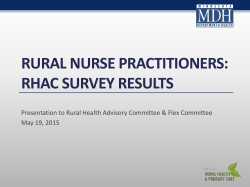 Rural Nurse Practitioners in Minnesota: Results of an RHAC Survey (PDF: 509KB/28 pages)