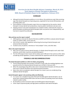Overview: Early Impacts of Dental Therapists in Minnesota (PDF: 119KB/2 pages)