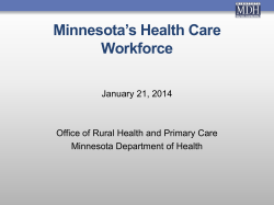 Minnesota's Health Care Workforce (PDF: 958KB/20 pages)