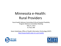 Minnesota e-Health: Rural Providers (Slides) (PDF: 349 KB/16 pages)