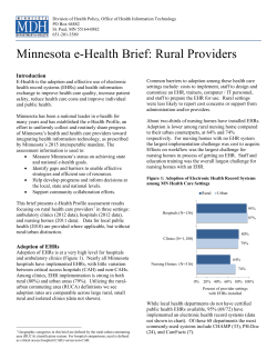 Minnesota e-Health Brief: Rural Providers (PDF: 105 KB/3 pages)