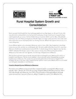 Rural Hospital System Growth and Consolidation Issue Brief (PDF: 796KB/12 pgs)