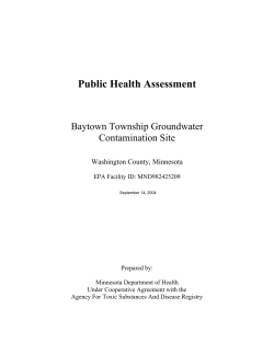 Public Health Assessment for the Baytown Groundwater Contamination Site 2004