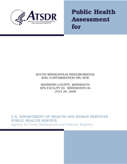 Public Health Assessment for South Minneapolis Neighborhood: Soil contamination NPL site, July 2008 (full document) (PDF: 4,102KB/57 pages)