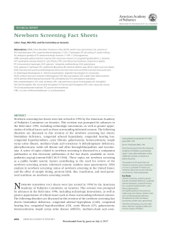 Newborn Screening Fact Sheets.