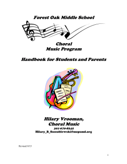 Forest Oak Choral Handbook 2015-2016