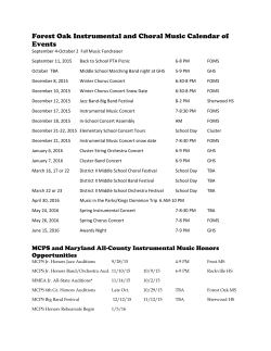 Forest Oak Instrumental Music Choral Music Calendar of Events 15-16