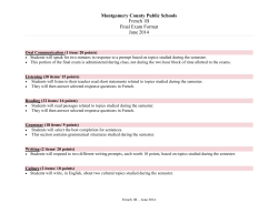 French 1B Exam Info-June 2014