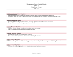 French 1A Exam Info-June 2014