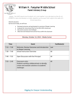 Parent Advisory Group - Oct. 13, 2014