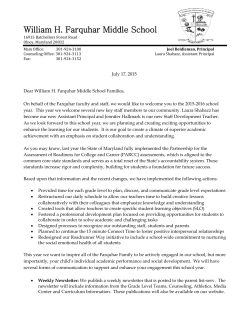 2015-16 FMS Welcome Letter