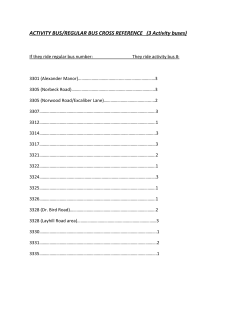 Activity Bus Cross Reference