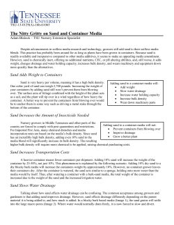 Sand - Should I Include it in the Container Media?