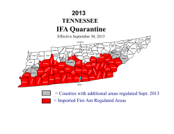 Imported Fire Ants - Tennessee Quarantine Map