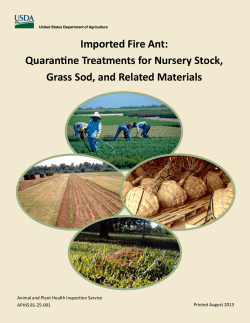 Imported Fire Ants - Quarantine Treatments for Nursery Stock