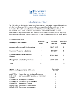 MBA Program of Study
