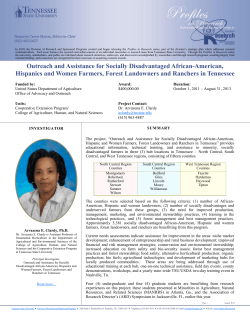 Outreach and Assistance for Socially Disadvantaged African-American, Hispanics and Women Farmers, Forest Landowners and Ranchers in Tennessee