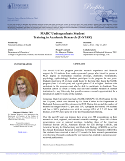 Marc Undergraduate Student Training in Academic Research (U-STAR)