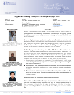 Supplier Relationship Management in Multiple Supply Chains