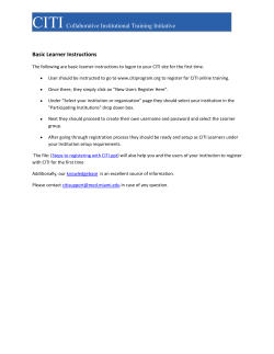 CITI Basic Learner Instructions