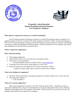 Ph. D. School Psychology - Frequently Asked Questions