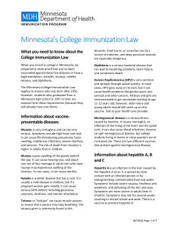 Minnesota's College Immunization Law (PDF: 16KB/2 pages)