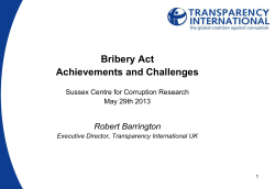 Bribery Act Achievements and Challenges
