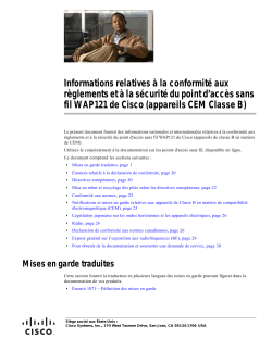 Regulatory Compliance and Safety Information for the Cisco WAP121 Wireless Access Point (EMC Class B Devices) (French, France)