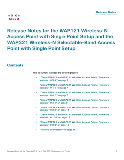 Release Notes for the Cisco WAP121 and WAP321 Firmware Release 1.0.5.3